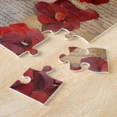 De vrouw in een rode jurk collage legpuzzel (Zijkant)