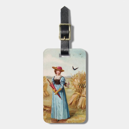 De vrouw in het Bagagelabel Tarweveld (Voorkant verticaal)