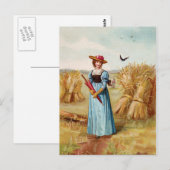 De vrouw in het Briefkaart Tarweveld (Voorkant / Achterkant)