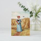 De vrouw in het Briefkaart Tarweveld (Staand voorkant)