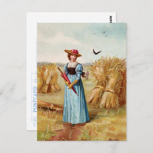 De vrouw in het Briefkaart Tarweveld (Voorkant / Achterkant)