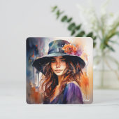 De vrouw in het Pet: portret van levendige genade (Staand voorkant)