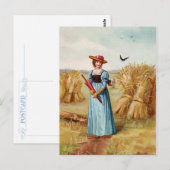 De vrouw in het tarweveld ansichtkaart briefkaart (Voorkant / Achterkant)