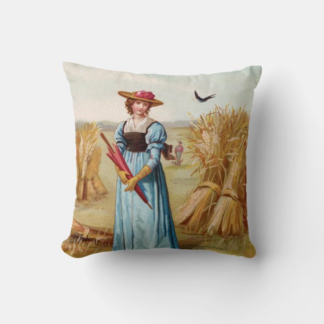 De vrouw in het tarweveld kussenhoes kussen (Voorkant)
