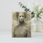 De vrouw in Lace Sepia Briefkaart (Staand voorkant)