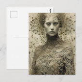 De vrouw in Lace Sepia Briefkaart (Voorkant / Achterkant)