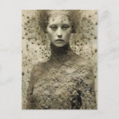 De vrouw in Lace Sepia Briefkaart (Voorkant)