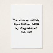 De vrouw in Open Edition ACEO Visitekaartjes (Achterkant)