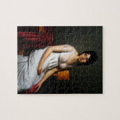 De vrouw in White Jigzaag Puzzle Legpuzzel (Horizontaal)