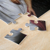 De vrouw in White Jigzaag Puzzle Legpuzzel (Zijkant)