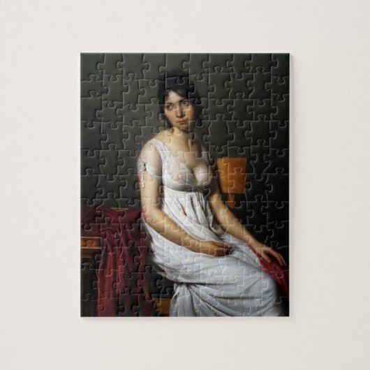 De vrouw in White Jigzaag Puzzle Legpuzzel (Verticaal)