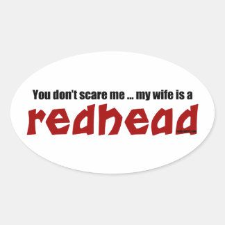 De vrouw is een redhead ovale sticker