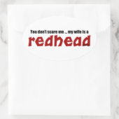 De vrouw is een redhead ovale sticker (Tas)