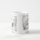 De vrouw is weer aan het ramen geweest! koffiemok (Center)