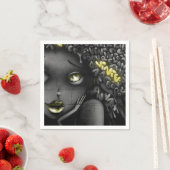 De vrouw is zwart-wit en geel servet (Insitu)