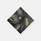 De vrouw is zwart-wit en geel servet (Hoek)