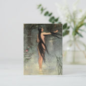 De vrouw komt uit het water. briefkaart (Staand voorkant)