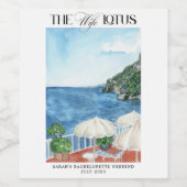 De vrouw Lotus Bachelorette Party - Wijnlabel Wijn Etiket (Enkel label)