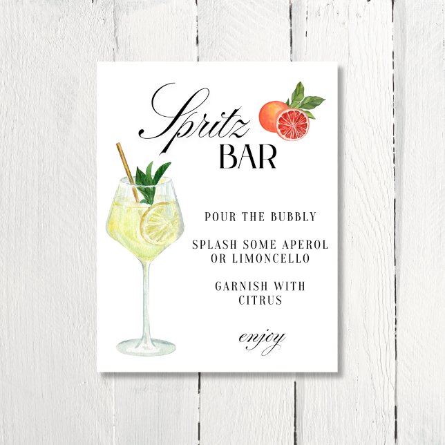 De vrouw Lotus - Spritz Bar teken Limoncello (The Wife Lotus- Amalfi Coast Inspired Spritz Bar Sign for bachelorette party or bridal shower!)
