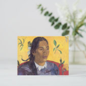 De vrouw met de bloem - Paul Gauguin Briefkaart (Staand voorkant)
