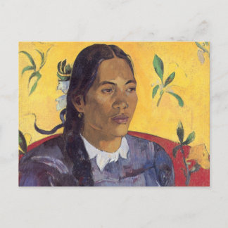 De vrouw met de bloem - Paul Gauguin Briefkaart