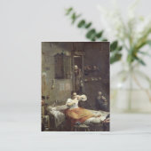 De vrouw met de Flea Briefkaart (Staand voorkant)