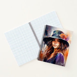 De vrouw met de hoed: portret van vibrante gratie notitieboek