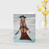 De Vrouw Notecard van de cello Kaart (Gele Bloem)