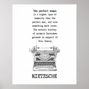 De VROUW PERFECT-typemachine citeert Nietzsche Poster