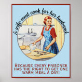 De  vrouw uit 1950 moet koken voor de man. poster (Voorkant)