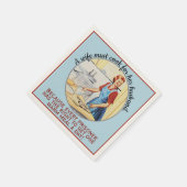 De  vrouw uit 1950 moet koken voor de man. servet (Hoek)