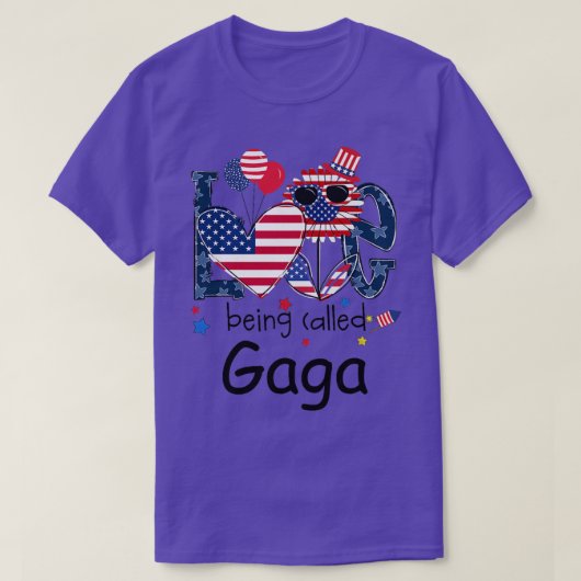 De vrouw van 4 juli wordt Gaga Sunflowe genoemd T-shirt (Design voorkant)
