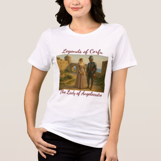 De vrouw van Angelocastro. Corfu legendes Tri-Blend Shirt (Voorkant)