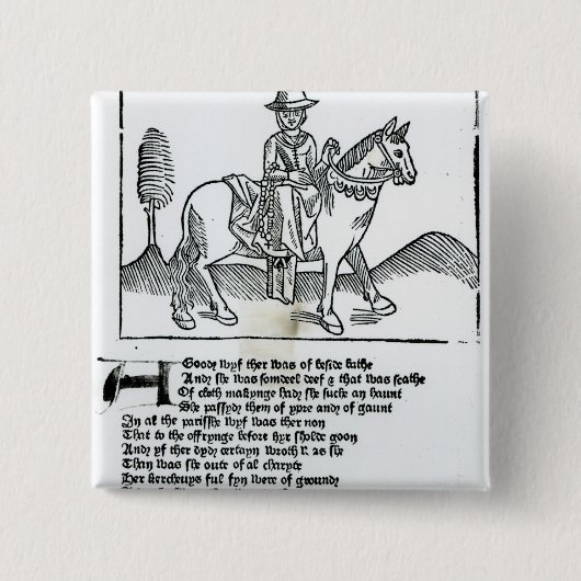 De vrouw van Bath Vierkante Button 5,1 Cm (Voorkant)