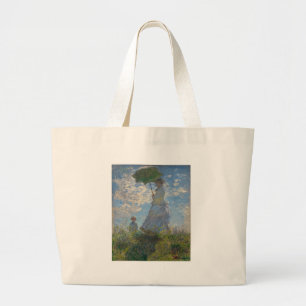 De Vrouw van Claude Monet met een Parasol 1875 Grote Tote Bag