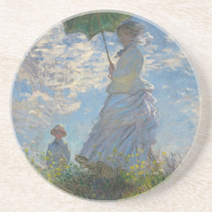 De Vrouw van Claude Monet met een Parasol 1875 Zandsteen Onderzetter