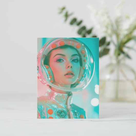 De vrouw van de astronaut briefkaart (Staand voorkant)