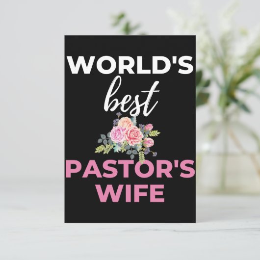 De vrouw van de beste predikant van de wereld bedankkaart (Staand voorkant)