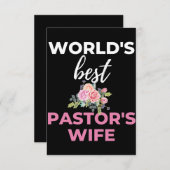 De vrouw van de beste predikant van de wereld bedankkaart (Voorkant / Achterkant)