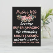 De vrouw van de dominee omdat het geweldige leven  bedankkaart (Staand voorkant)