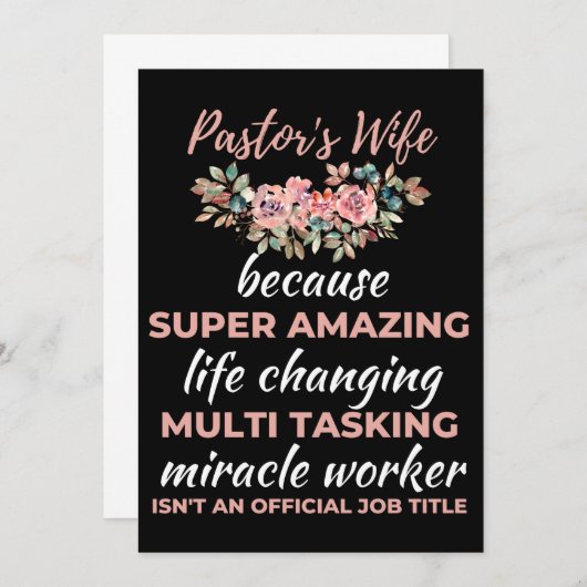 De vrouw van de dominee omdat het geweldige leven bedankkaart (Voorkant / Achterkant)