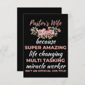 De vrouw van de dominee omdat het geweldige leven bedankkaart (Voorkant / Achterkant)