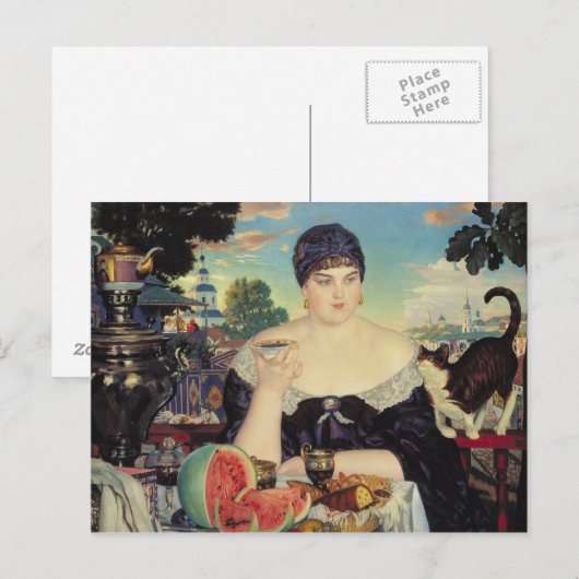 De vrouw van de handelaar in Tea, 1918 Briefkaart (Voorkant / Achterkant)