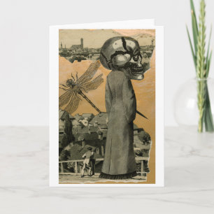 De Vrouw van de Kaart van Halloween met Schedel