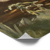 De vrouw van de kunstenaar die in een tuinstoel zi poster (Hoek)