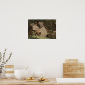 De vrouw van de kunstenaar die in een tuinstoel zi poster (Keuken)