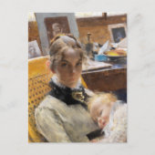 De vrouw van de kunstenaar en hun dochter van Lars Feestdagenkaart (Voorkant)