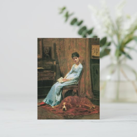 De vrouw van de kunstenaar en zijn stierenhond briefkaart (Staand voorkant)