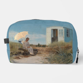 De vrouw van de kunstenaar met de familie caravan  toilettasje