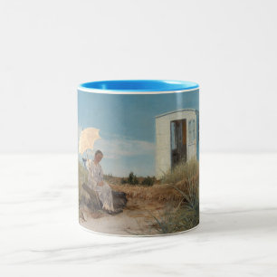 De vrouw van de kunstenaar met de familie caravan  tweekleurige koffiemok